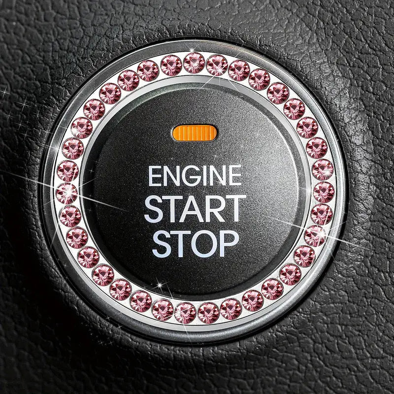 Rhinestone Engine Start/Stop Decoration Ring