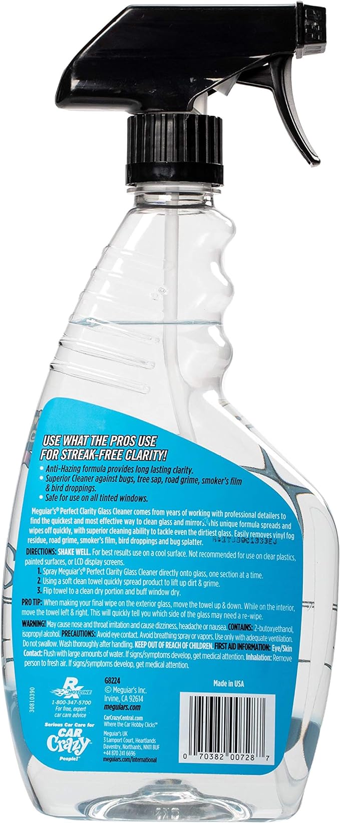 Meguiar's Perfect Clarity Glass Cleaner, Auto Window Cleaner - 24 oz.