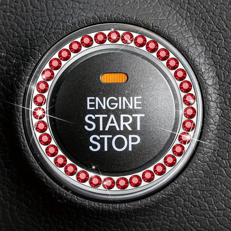 Rhinestone Engine Start/Stop Decoration Ring