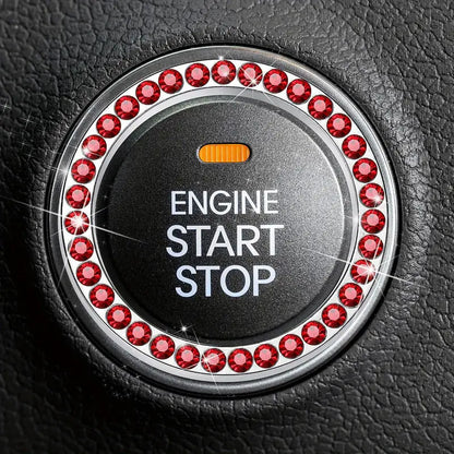 Rhinestone Engine Start/Stop Decoration Ring