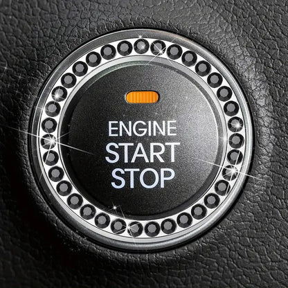 Rhinestone Engine Start/Stop Decoration Ring