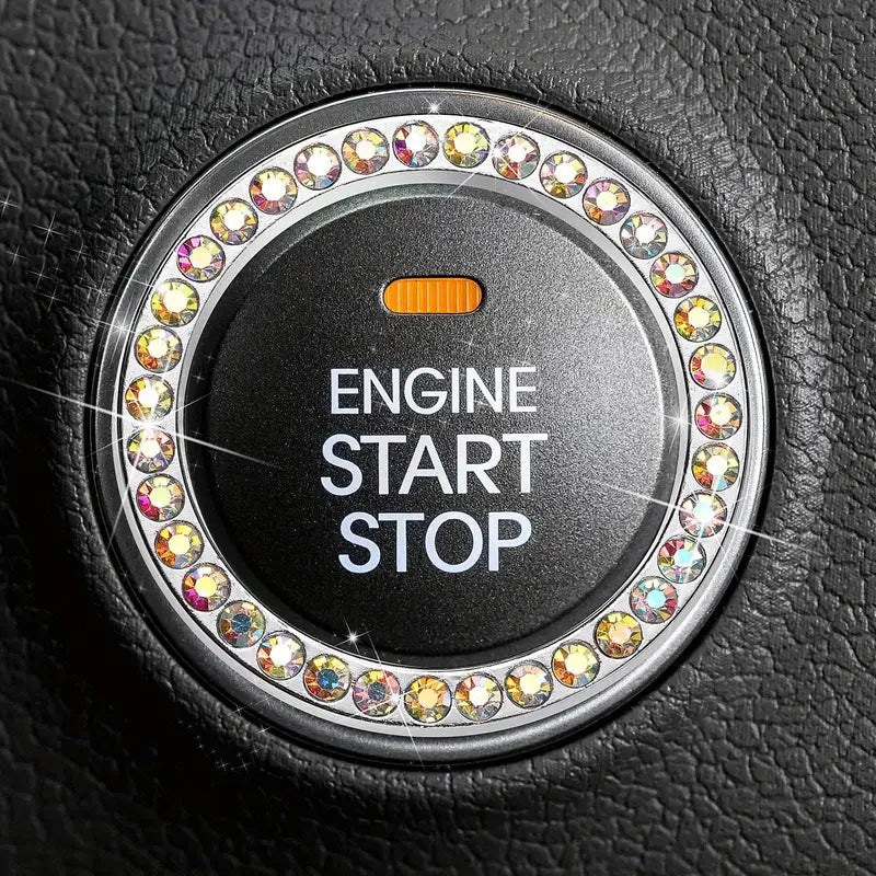 Rhinestone Engine Start/Stop Decoration Ring