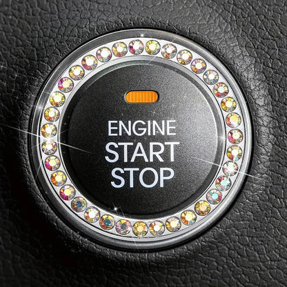 Rhinestone Engine Start/Stop Decoration Ring