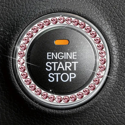 Rhinestone Engine Start/Stop Decoration Ring