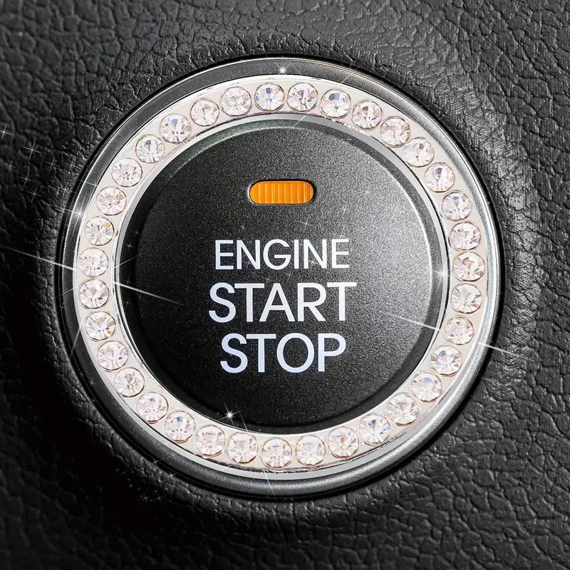 Rhinestone Engine Start/Stop Decoration Ring