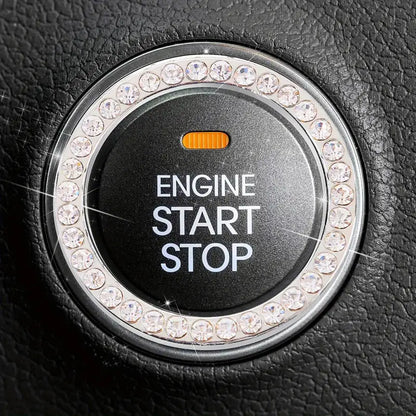 Rhinestone Engine Start/Stop Decoration Ring