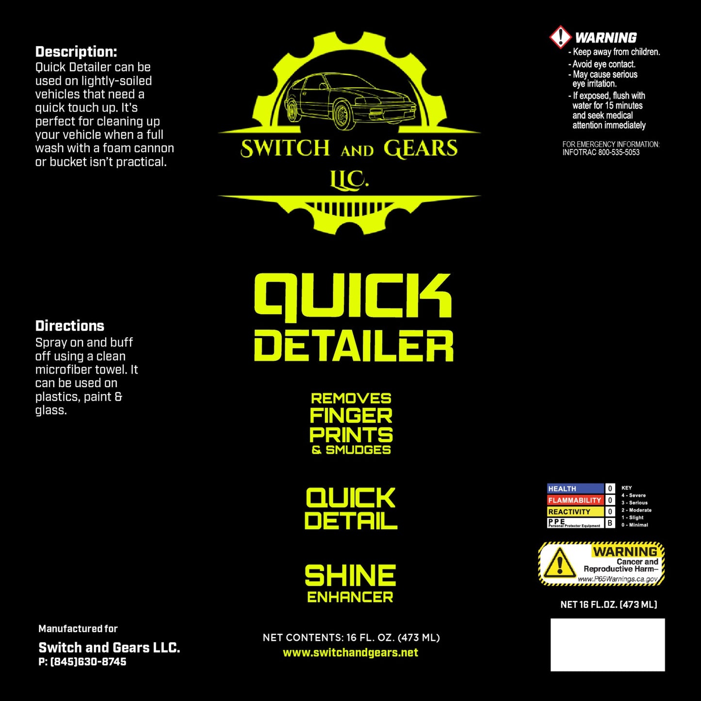 Switch and Gears Quick Detailer